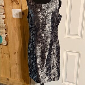Michael Kors Black and Gray Floral Mini Dress
